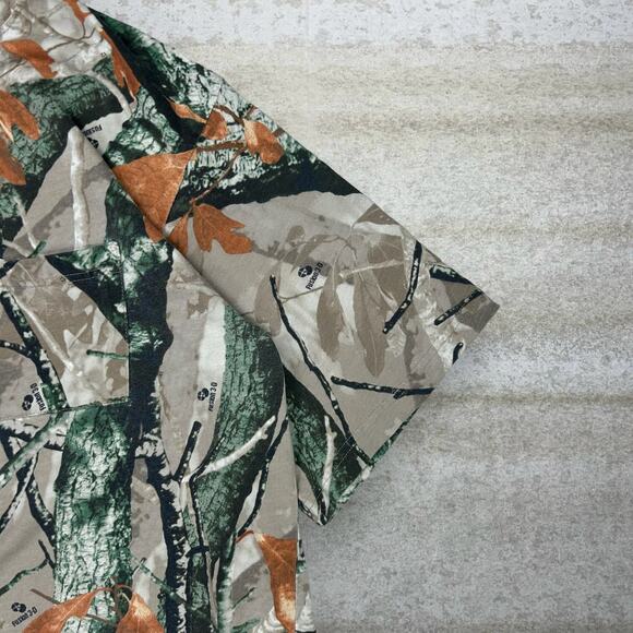 Vintage Fusion 3D Hunting Camo Shirt Cotton Short Sleeve Woodland 90s - Picture 3 of 4